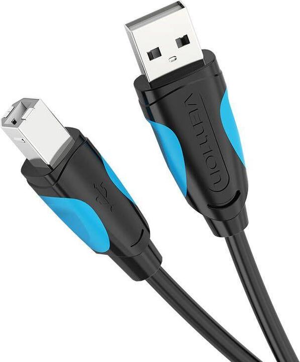 Produktbild Vention USB 2.0 Kabel Typ A-B, schwarz - 3m (3 m, USB 2.0)