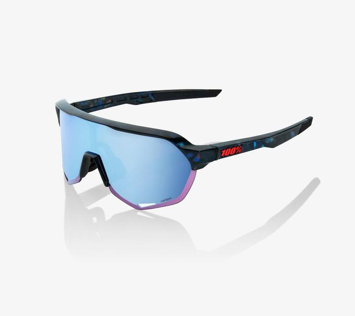Actual product image 100% Glasses S2 -Black Holographic -Hiper Blue Multilayer Mirror Lens (Black Holographic, Ice blue)