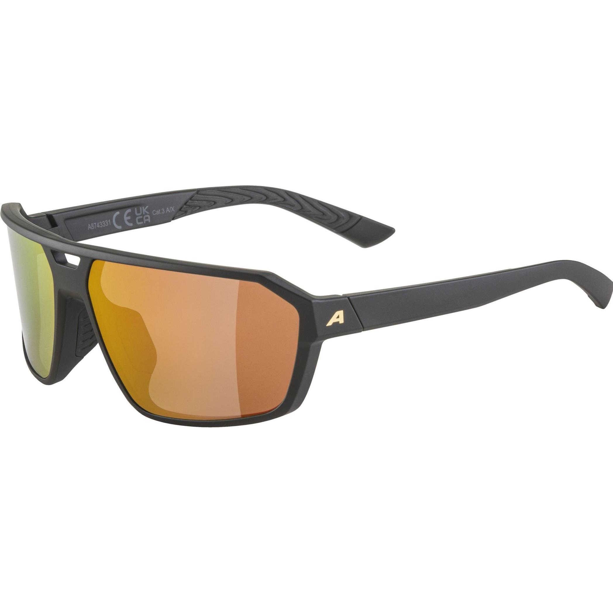 ALPINA SPORTS, Unisex, Sportbrille, Swift (Black Matt, Gold), Schwarz