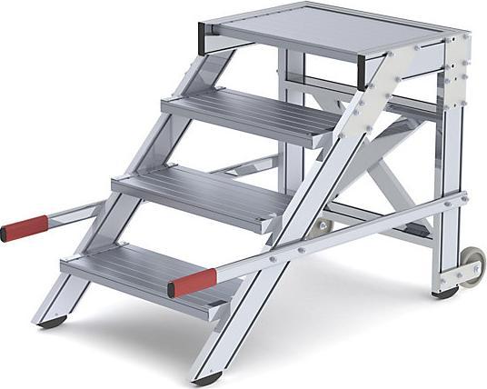 Produktbild Munk Arbeitspodest fahrbar, Stufenbreite 600 mm, Aluminium geriffelt 2 Stufen (Gerüst, 88.50 cm)