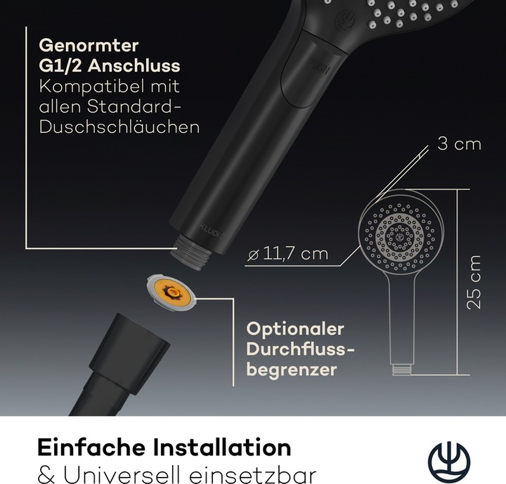 Immagine prodotto Kludi X3 Soffione doccia (3 Tipi di raggi, 15 l/min)