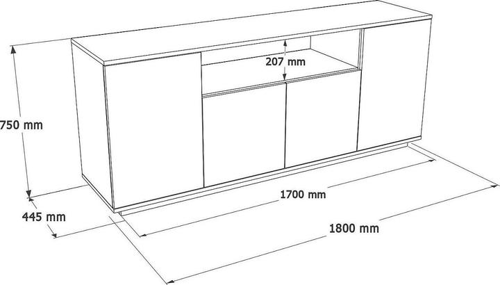Image du produit Vente-unique Lotula (180 x 44.50 x 75 cm)