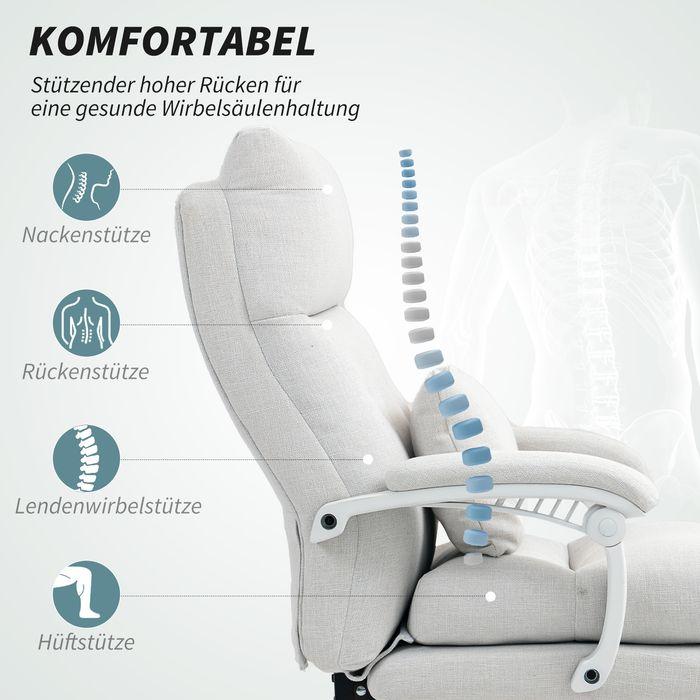 Produktbild Swisshandel24 Bürostuhl Ergonomischer Schreibtischstuhl mit Lendenwirbelstütze, Fussstütze