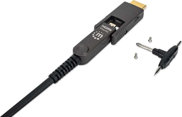 Produktbild Manhattan Aktives optisches High Speed HDMI-Glasfaserkabel mit abnehmbarem Stecker (50 m, HDMI)