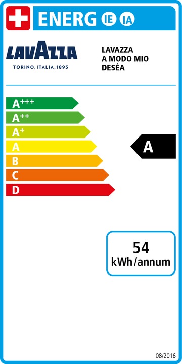 Etichetta energetica Lavazza Desea Black, 18000287 (Lavazza o modo mio)