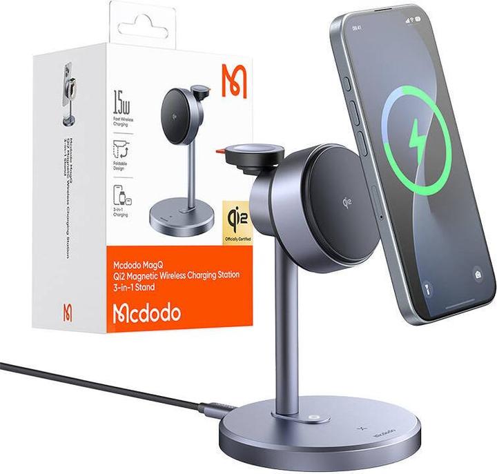 Productafbeelding Mcdodo CH-2462 3-in-1 15W Qi2 draadloze oplader + 33W netoplader (22.50 W)