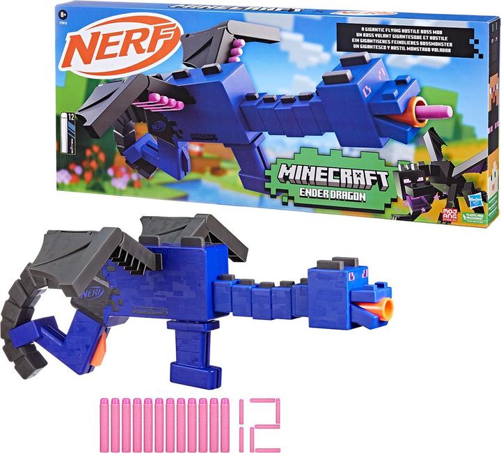 Actual product image Hasbro Minecraft Ender Dragon Blaster and 12 Nerf Elite Darts