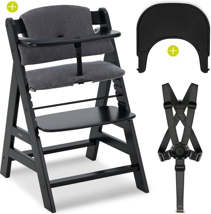 Hauck Hochstühle Hochstuhl Alpha Plus Black - im Sparset inkl. (Highchair)