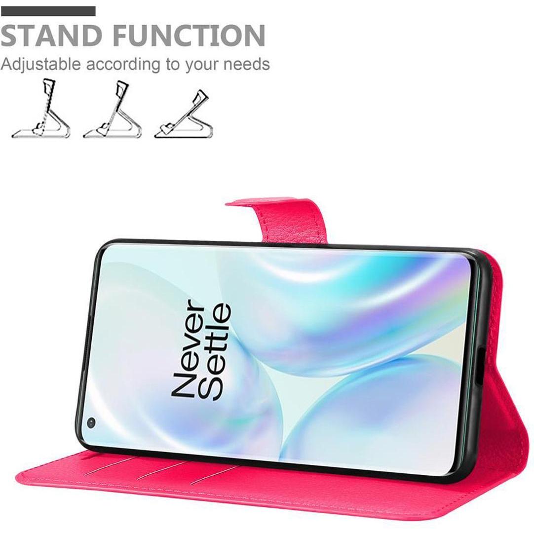 Thumbnail - Cadorabo Book mit Standfunktion Cover (OnePlus 8 Pro), Smartphone Hülle, Pink