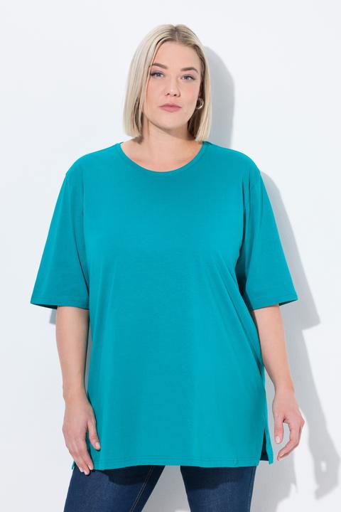 Actual product image Ulla Popken Basic Round Neck Short Sleeve Relaxed Fit Tee (62)