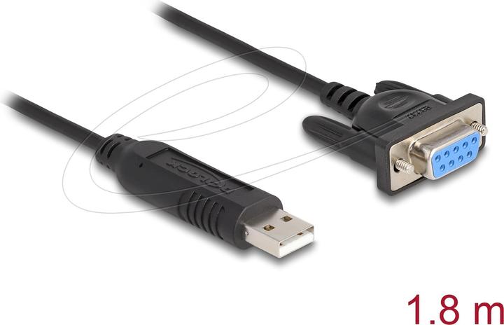 Actual product image Delock USB 2.0 zu Seriell RS-232 Adapter Sub-D 9 Buchse mit (1.80 m)
