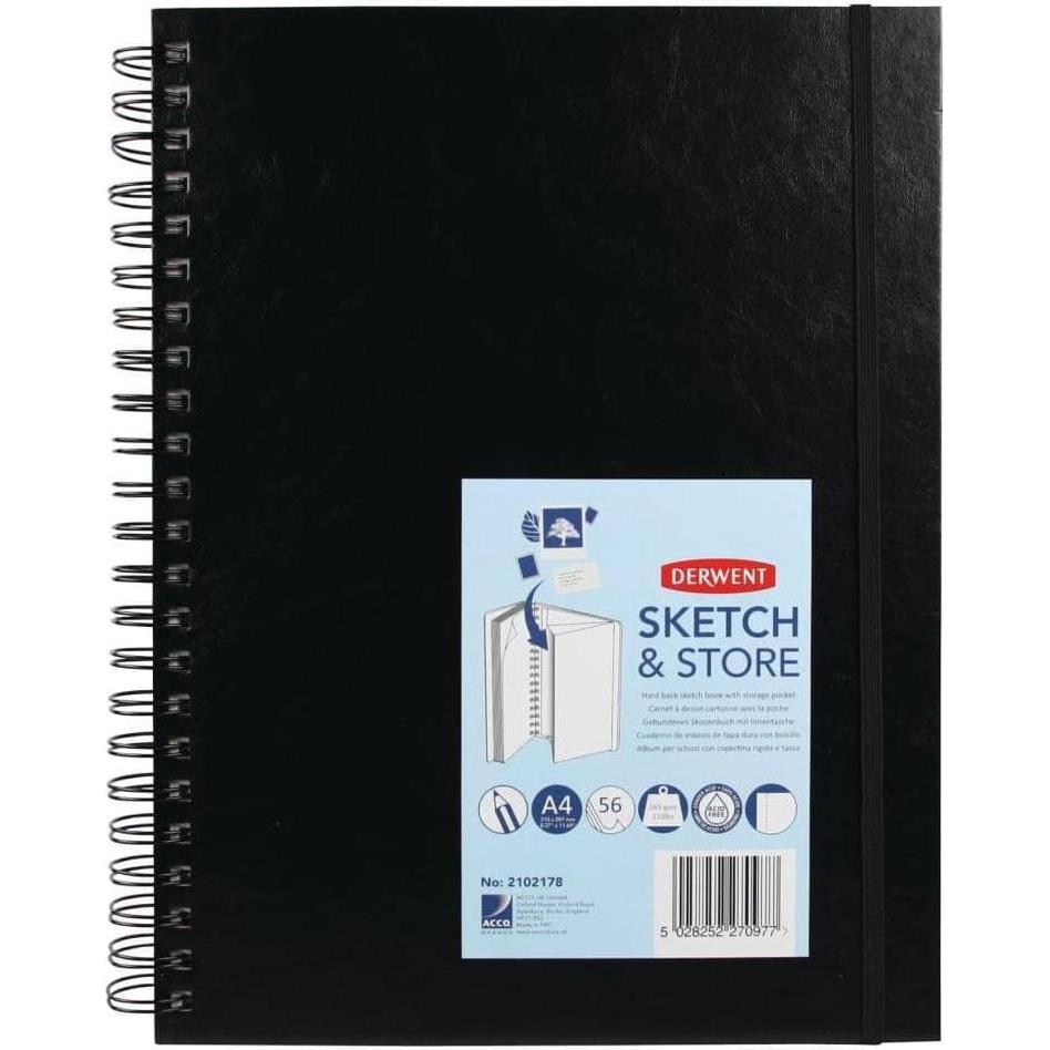 Derwent, Heft + Block, Sketch & Store Hardcover Skizzenbuch (A4, Harter Einband)