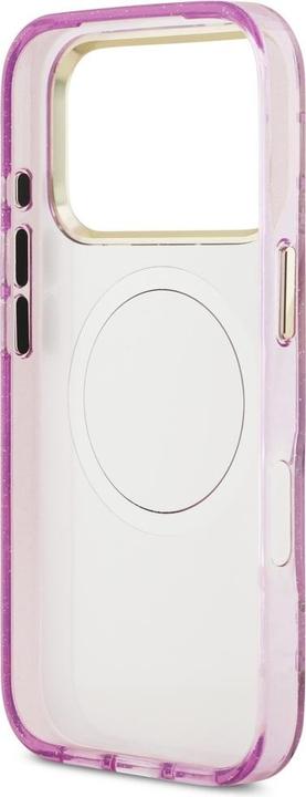 Produktbild Guess Case Magsafe IML Case Glitter Flowers And Triangle With Metal Camera Frame And Buttons For iPh (Apple iPhone 17 Pro Max)