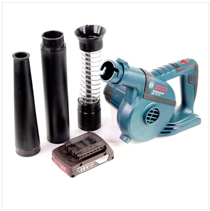Produktbild Bosch Professional Bosch GBL 18 V-120 Akku Gebläse Laubbläser mit 1 x Bosch GBA 18 V 2,0 Ah Akku (Akkubetrieb, Werkstattgebläse)