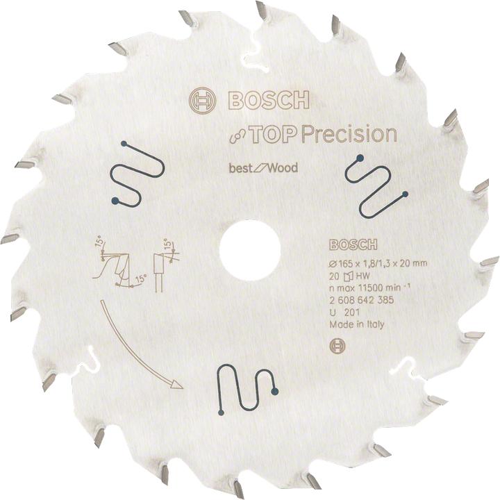 Actual product image Bosch Professional Zubehör Circular saw blade Top Precision Best for Wood, 165 x 20 x 1.8 mm, 20