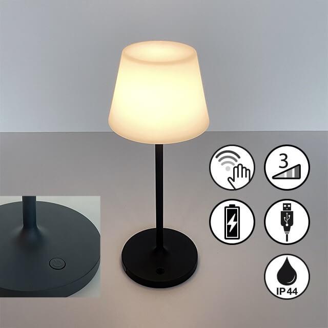 Actual product image FHL easy FHL Flus LED rechargeable outdoor light USB 2W dimmable black IP44 850334 (IP44)