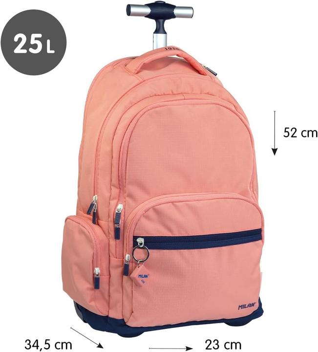 Actual product image Wheeled Backpack with Six Zippers (25 l)