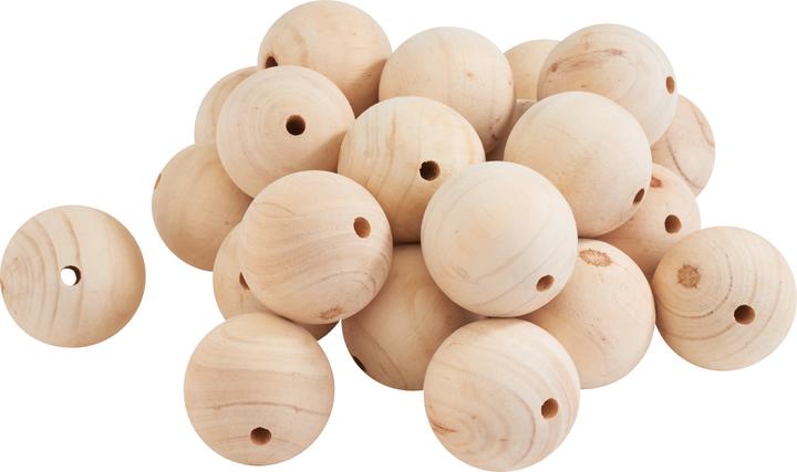 Actual product image VBS XXL wooden balls drilled through