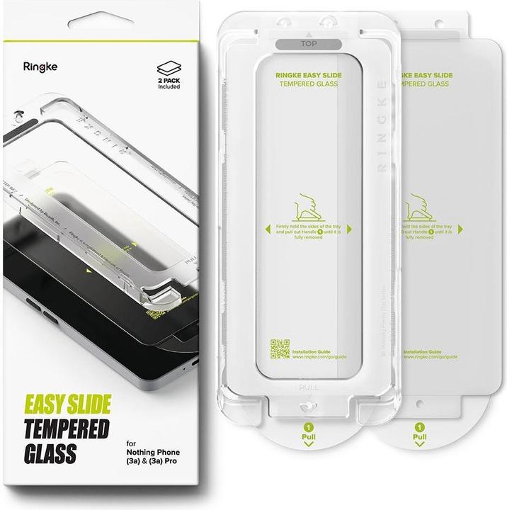 Actual product image Ringke - Easy Slide Tempered Glass (2 pack) - Nothing Phone (3a) / (3a) Pro - Clear (2 Piece, Nothing Phone (3a), Nothing Phone (3a) Pro)