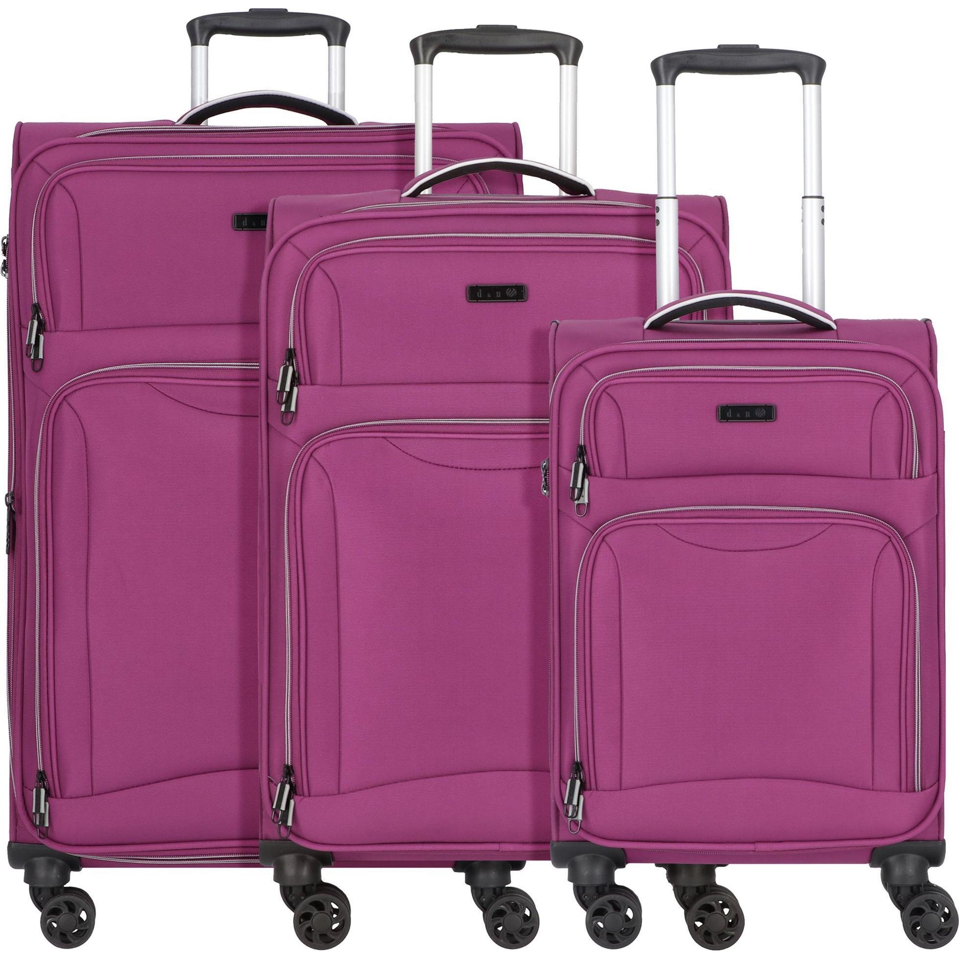 Thumbnail - D&N, Koffer, Travel Line 9204 4 Rollen Kofferset 3-teilig, Violett, (202 l, XL (ab 115l))