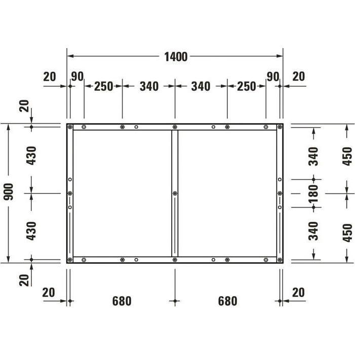 Thumbnail - Duravit, Duschwanne, Fussgestell für Duschwanne Tempano 1400x900mm