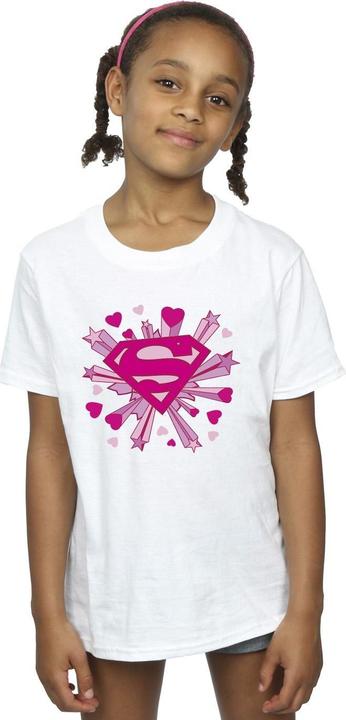 Produktbild Superman Pink Hearts And Stars Logo TShirt Mädchen (128)
