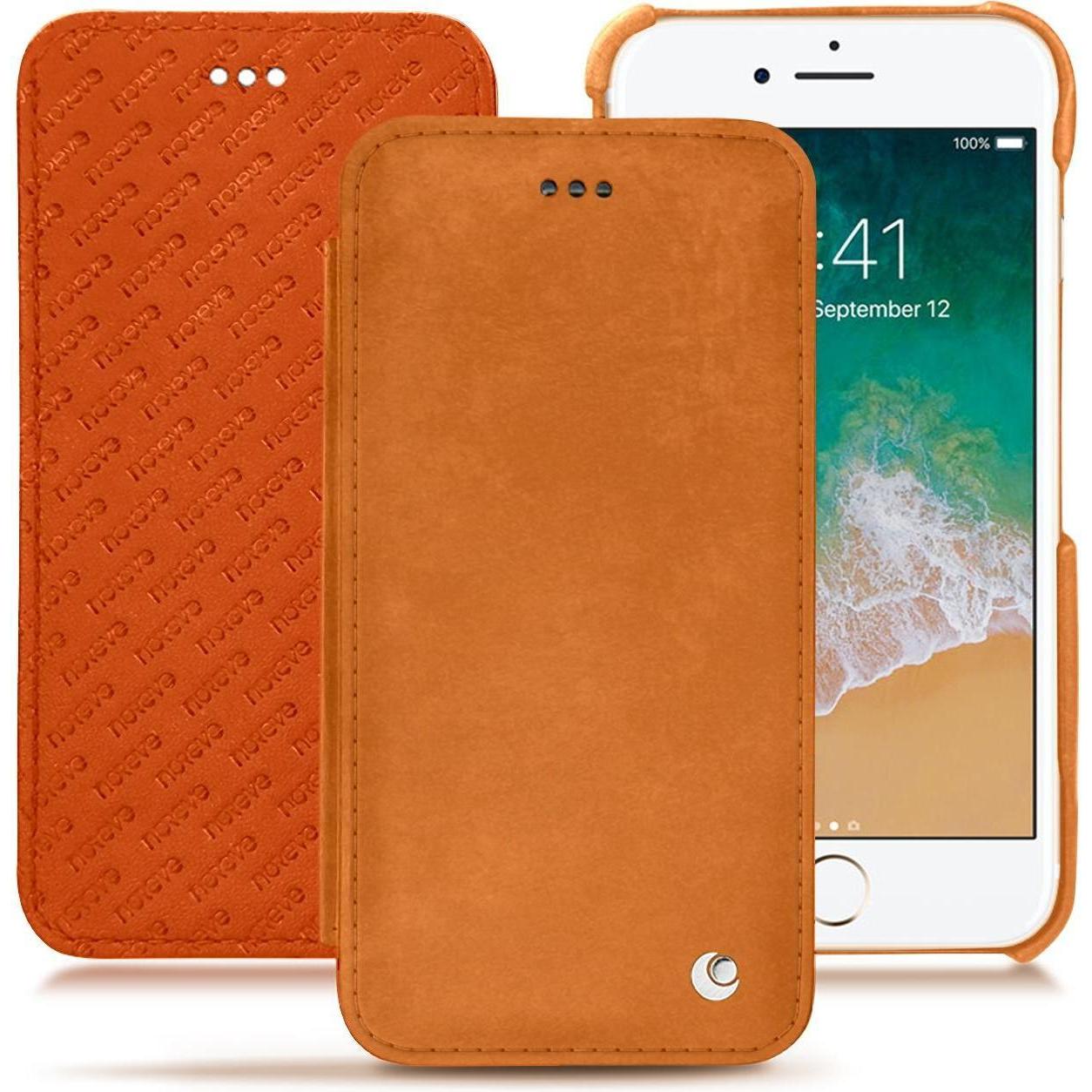 Thumbnail - Noreve Lederschutzhülle horizontal (Apple iPhone 7), Smartphone Hülle, Orange