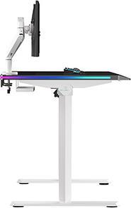 Actual product image Ultradesk Gaming-Tisch QUEST, 140x70cm, 72-120cm, weiss-schwarz