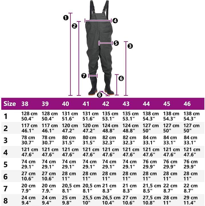 Produktbild vidaXL Wathose mit Stiefeln (38)