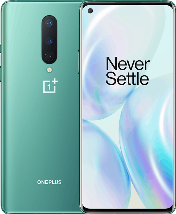 Produktbild OnePlus 8 (12GB) (256 GB, Glacial Green, 6.55", Dual SIM, 48 Mpx, 5G)