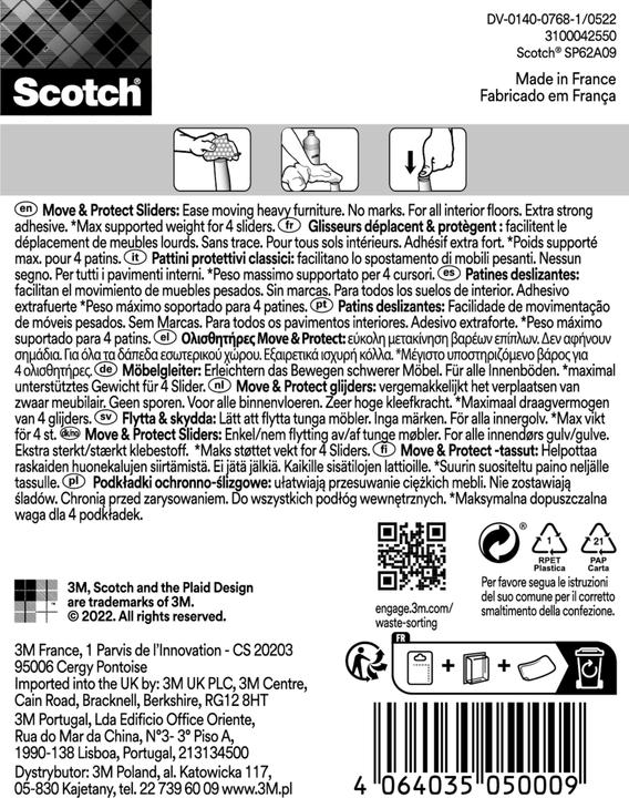Actual product image Scotch Möbelgleiter (Plastic sliders, 4 pcs.)