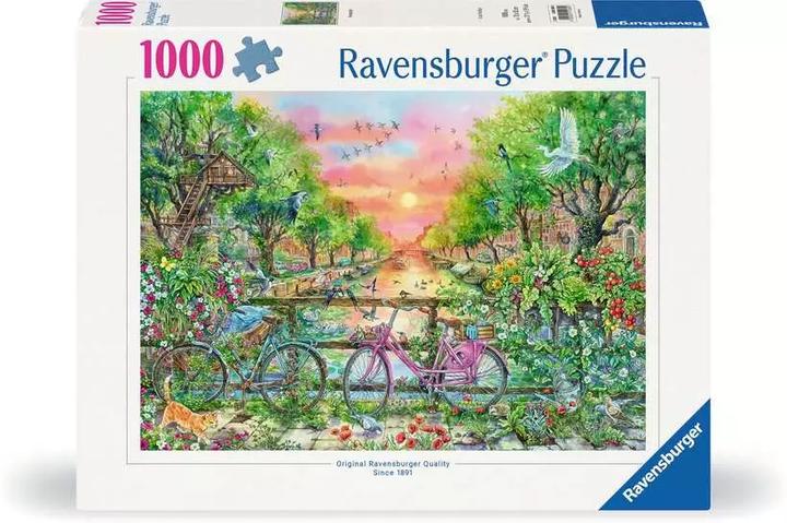 Actual product image Ravensburger Puzzle 12001089- Dreamy bicycles in Amsterdam - 1000 piece jigsaw puzzle for adults (1000 pieces)