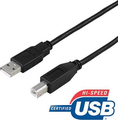 Actual product image Deltaco USB 2.0 A/B Cable (0.50 m, USB 2.0)