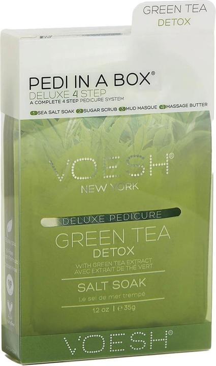 Image du produit Voesh Pedi In A Box Deluxe 4 Step Green Tea (Crème et gel pour les pieds, Masque de pied, Bain de pieds)