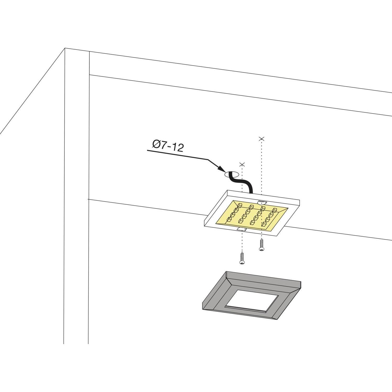 Thumbnail - Furnika, Wandleuchte + Deckenleuchte, LED Leuchte Square 2 dimmbar Aufbauleuchte warmweiss 1,2 Watt alufarbig (90 lm)