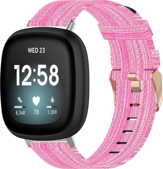 Cover-Discount Fitbit Versa / Sense - Nylon Armband pink (Nylon, Versa 3, Sense)