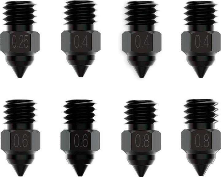 Actual product image Creality Nozzle set steel high-end, 8 pieces (Blast pipe)