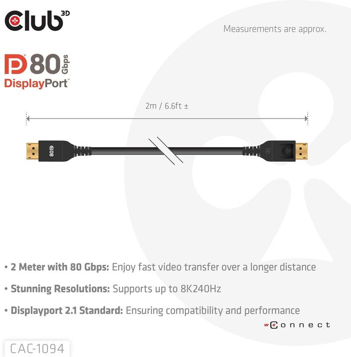 Produktbild Club 3D DisplayPort – DisplayPort (2 m)