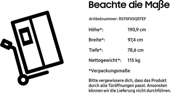 Produktbild Samsung SideB RS70F65QEFEF E bk (659 l)