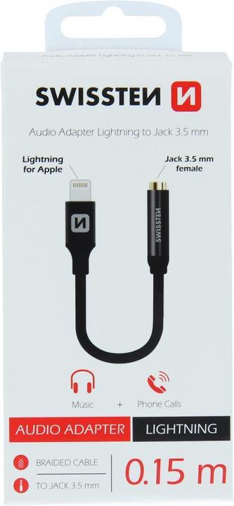 Productafbeelding Swissten Lightning / 3.5mm Audio Adapter (3,5 mm aansluiting, Bliksem)
