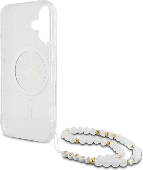 Actual product image Guess GUHMP16MHGCRELST iPhone 16 Plus 6.7" przeźroczysty/transparent hardcase IML Glitter With Pearl (Apple iPhone 16 Plus)