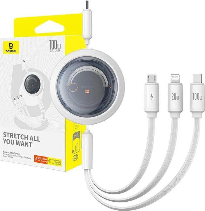 Produktbild Baseus USB Typ C – USB Typ C, Lightning, Micro USB B (1.10 m, USB 3.2 Gen 1, 100 W)