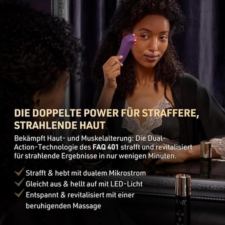 Actual product image FAQ 401 Dual Microcurrent Device Red & Blue Light Facial Massager