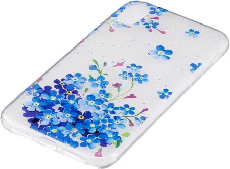 Produktbild Ueli Express iPhone XS / X Super Slim Gummi Schutzhülle kleine blaue Blüten (Apple iPhone XS, Apple iPhone X)