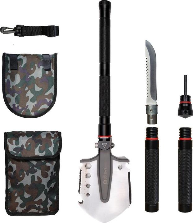 Actual product image Dönges Multifunctional folding spade All-in-One, in camouflage bag
