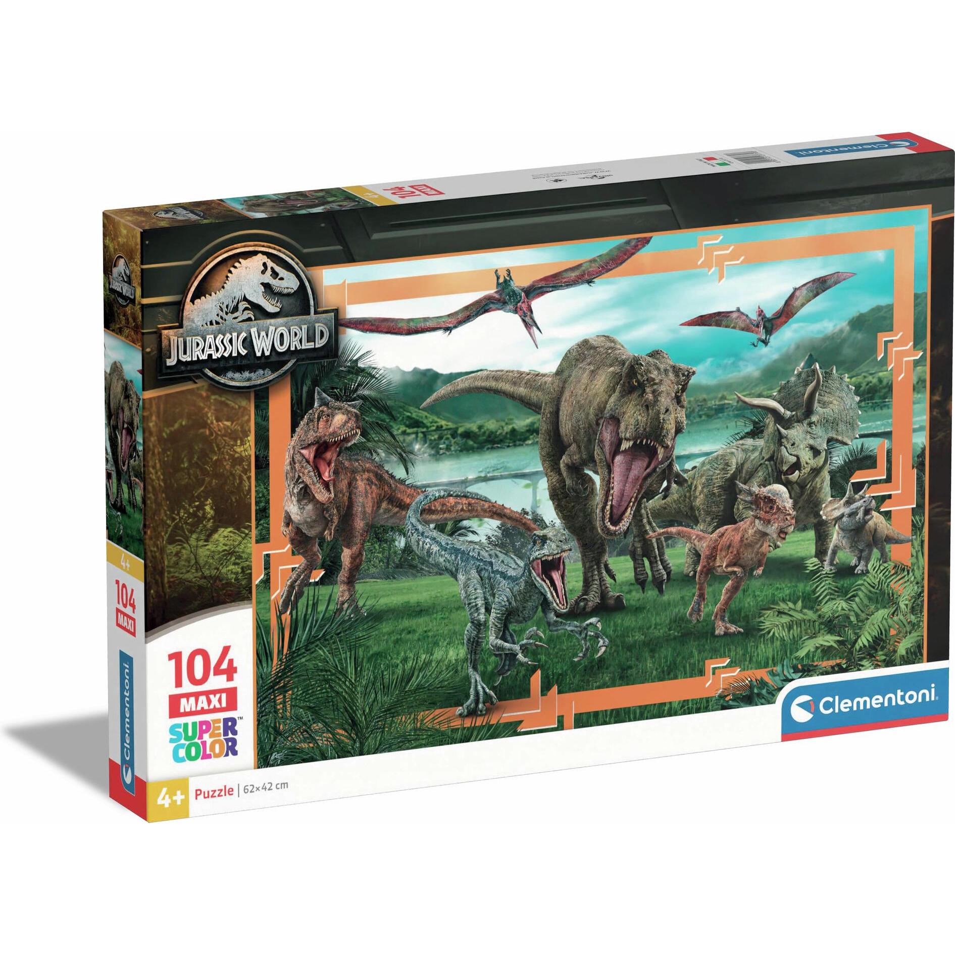Clementoni Multicolore Jurassic World - Dinosauri - Puzzle Maxi 104P (104 Pezzi)