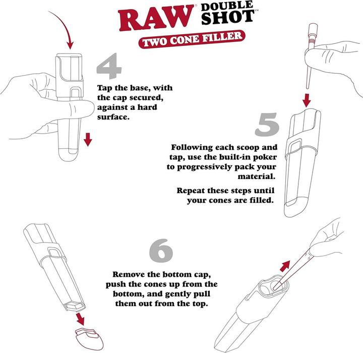 Nutritional values and ingredients RAW Double Shot King Size Two Cone FIller Case