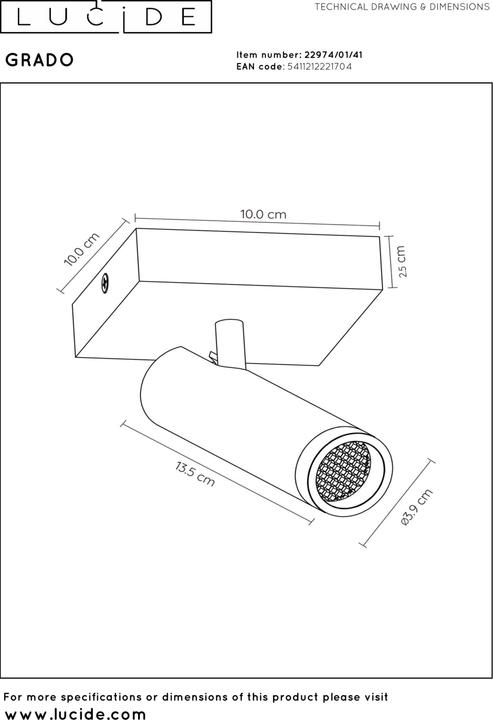 Produktbild Lucide GRADO GU10 (MR11) Deckenstrahler Modern Taupe 22974/01/41 (GU10)