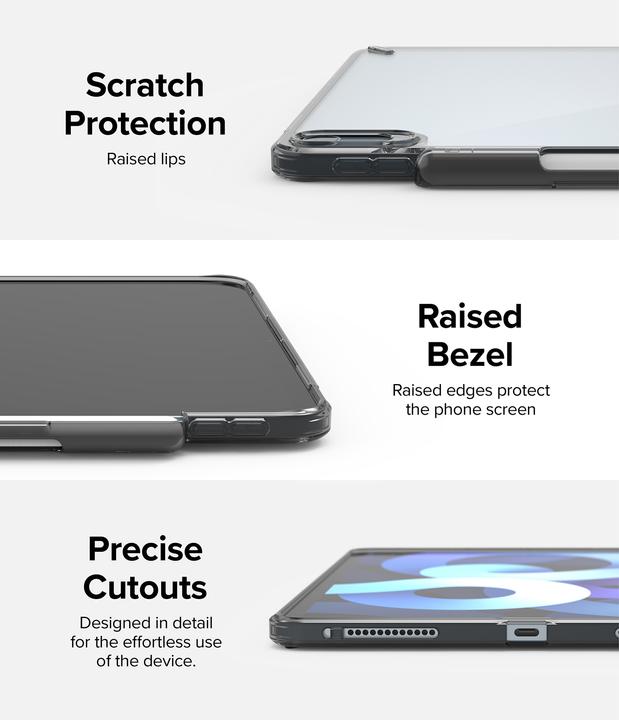 Productafbeelding Ringke Exclusieve harde Fusion Combo case met gel frame voor iPad Air 2020/2022 + doorzichtige (iPad Air 2020 (4e generatie), iPad Air 2022 (5e gen))