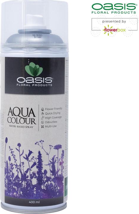 Actual product image Oasis Aqua Colour Spray Metallic Silver 400ml (400 ml)